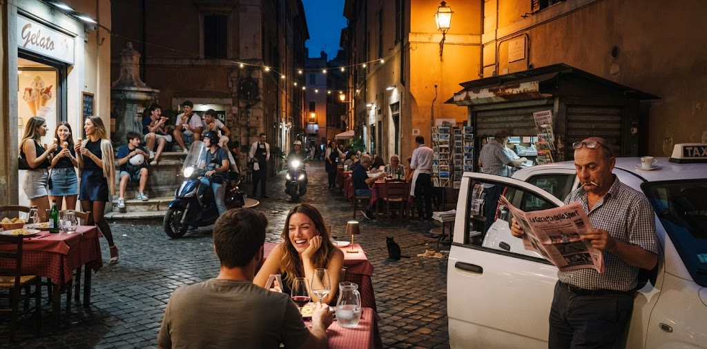 트라스테베레 밤거리 · Trastevere night street
